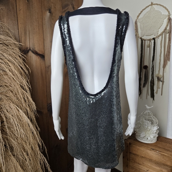 NWT Zara Woman Scoop Back Sequin Tank Top Mini Dress - Picture 7 of 17